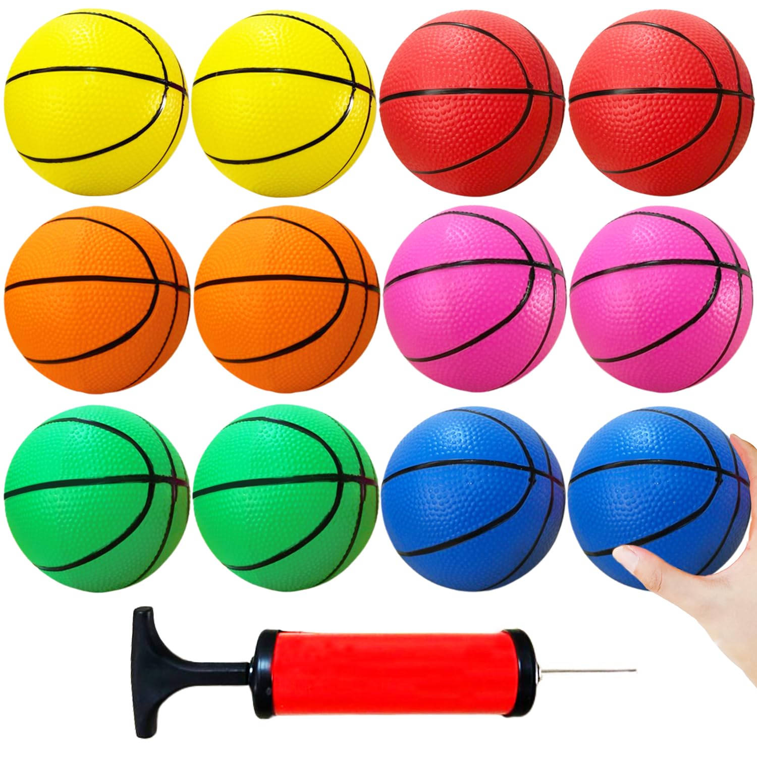 Amazon.com: 12Pcs 5Inch Mini Basketballs,Colorful Rubber